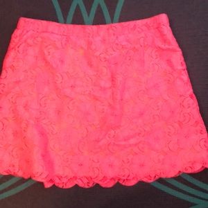 Bright pink skirt